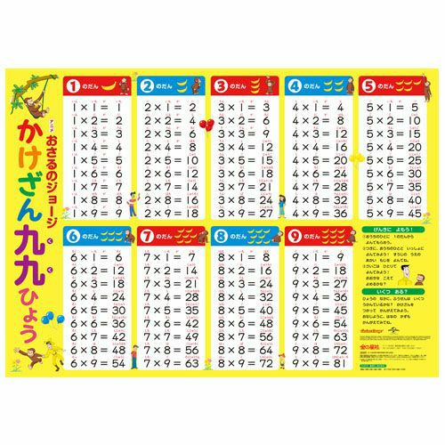 おさるのジョージ】アニメおさるのジョージ かけざん九九ひょう978-4