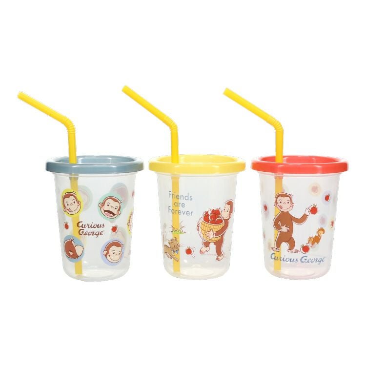 おさるのジョージ】ストロー付タンブラー230ml（3個セット）SIH2ST