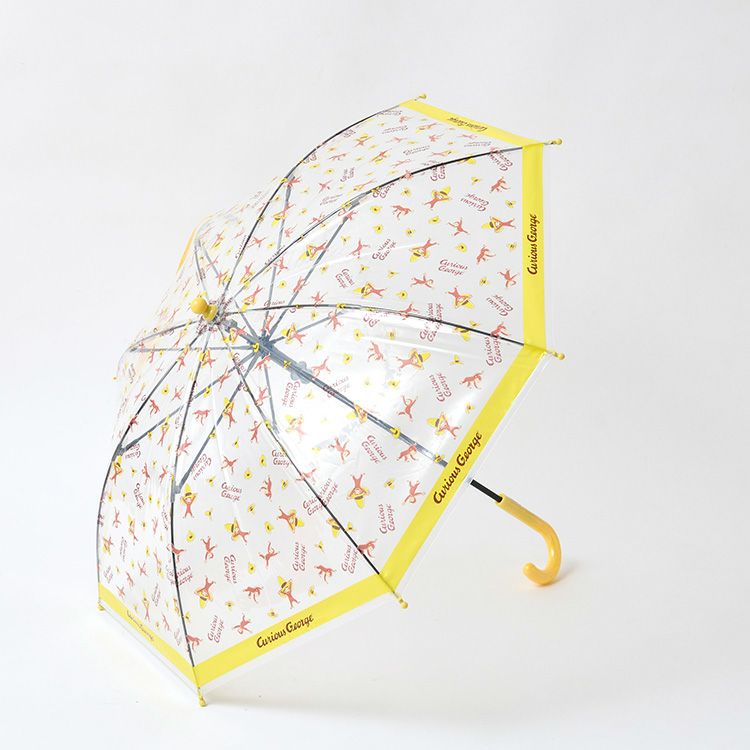おさるのジョージ】子ども用 手開きビニール傘 45cm（イエロー）SDS090