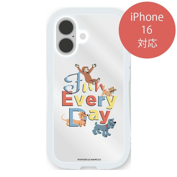 おさるのジョージ】クリスタルクリアケース【iPhone16対応】(総柄）CG