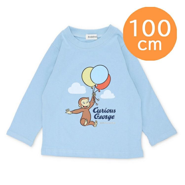 おさる おさるのジョージ】キッズさがら刺繍 半袖Tシャツ100cm（アイボリー