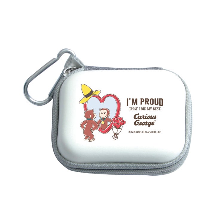 おさるのジョージ　ガジェットポーチSS（おめかし）　85周年アート　イヤホンケース　エアポッズケース