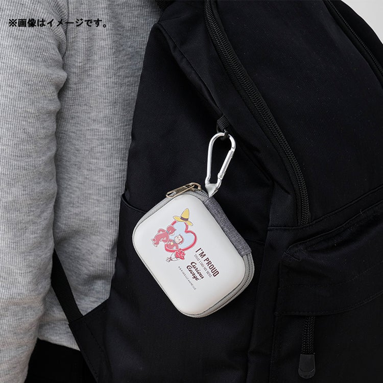 おさるのジョージ　ガジェットポーチSS（おめかし）　85周年アート　イヤホンケース　エアポッズケース