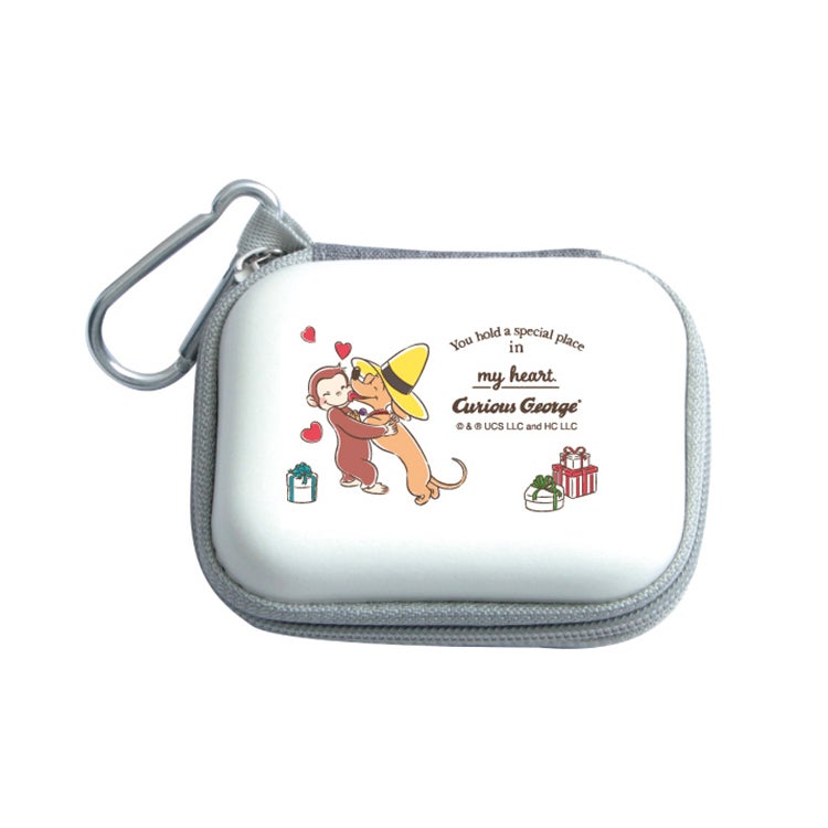 おさるのジョージ　ガジェットポーチSS（ハグ）　85周年アート　イヤホンケース　エアポッズケース