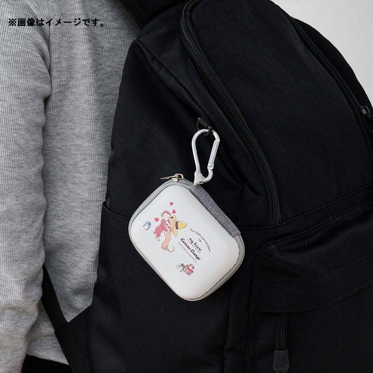 おさるのジョージ　ガジェットポーチSS（ハグ）　85周年アート　イヤホンケース　エアポッズケース