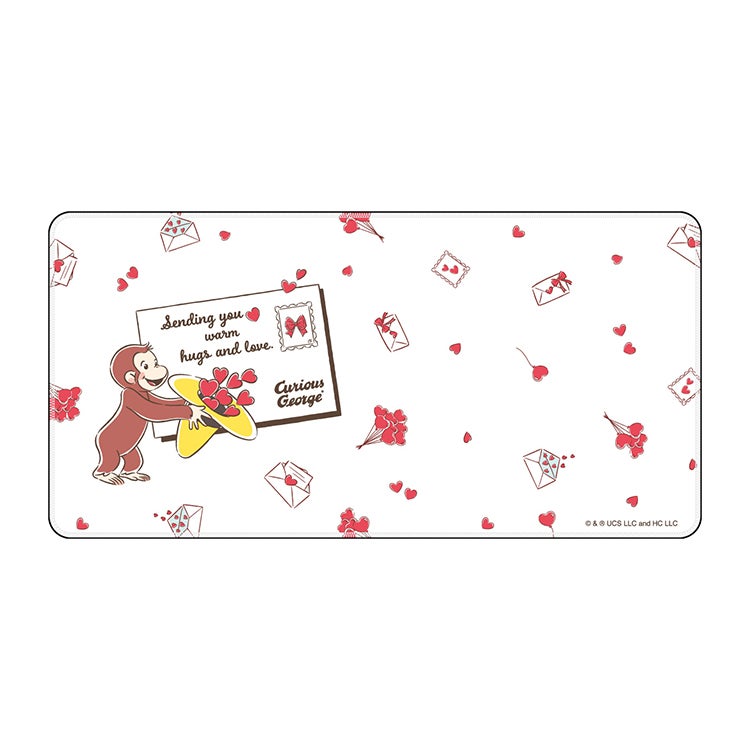 おさるのジョージ デスクマット（手紙） キーボードマット　85周年アート