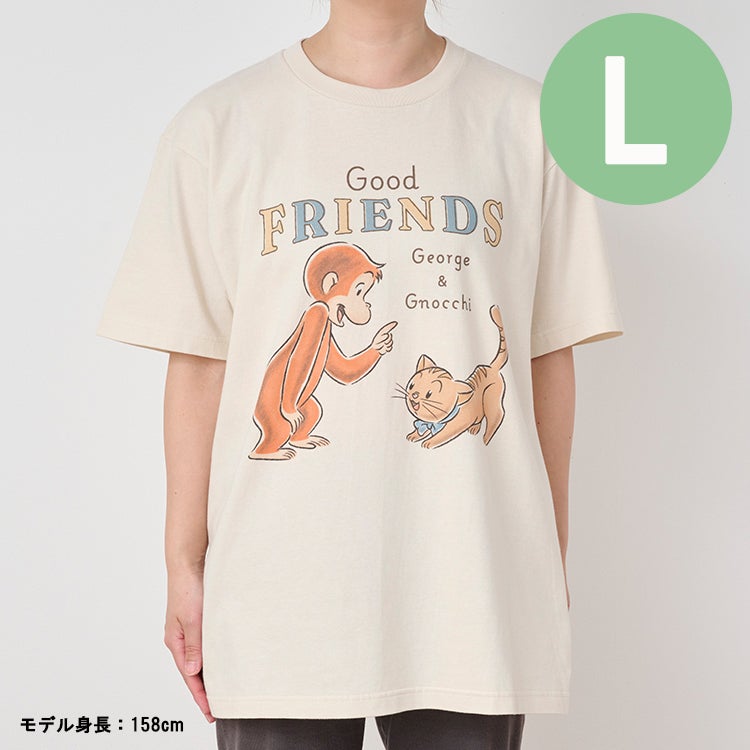 おさるのジョージ ＴシャツLサイズ グッドフレンズ ジョージ　猫