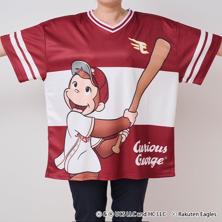 おさるのジョージ　東北楽天ゴールデンイーグルス ベースボールシャツ　コラボ　野球　ファッション