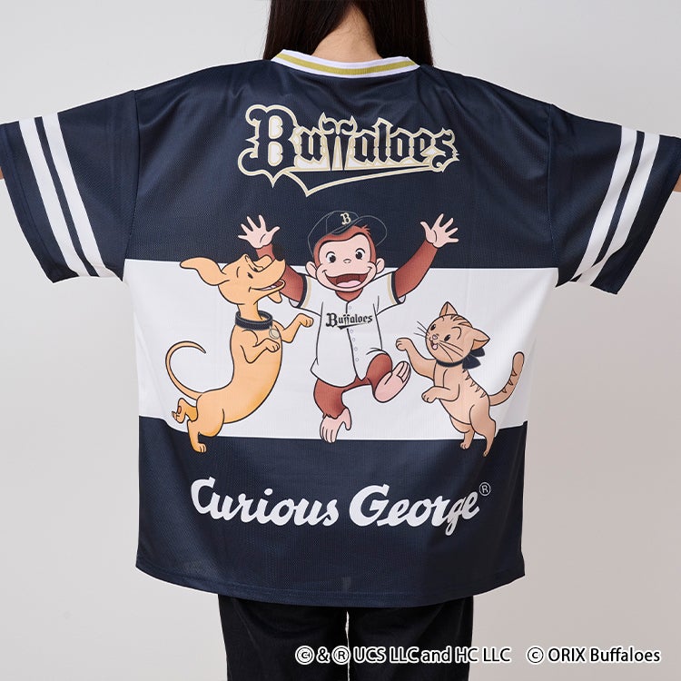 おさるのジョージ　オリックス・バファローズ ベースボールシャツ　コラボ　野球　ファッション