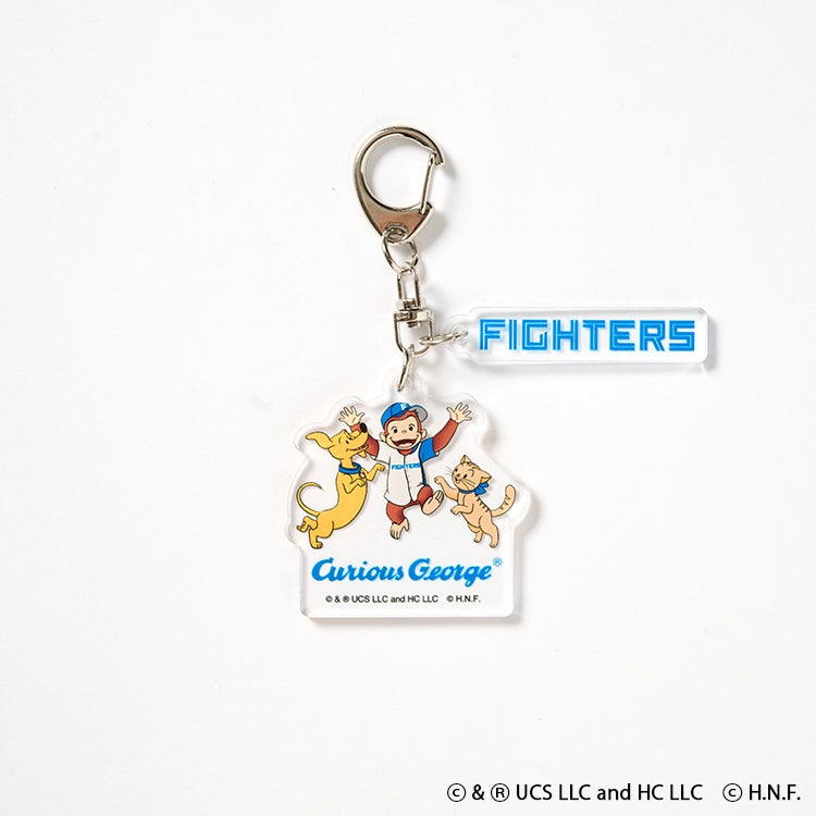 おさるのジョージ　北海道日本ハムファイターズ　2連アクリルキーホルダー　雑貨　野球　コラボ　ファッション
