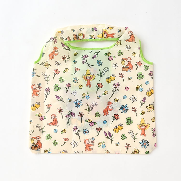 おさるのジョージ 神戸養蜂場×おさるのジョージ エコバッグ 花柄　