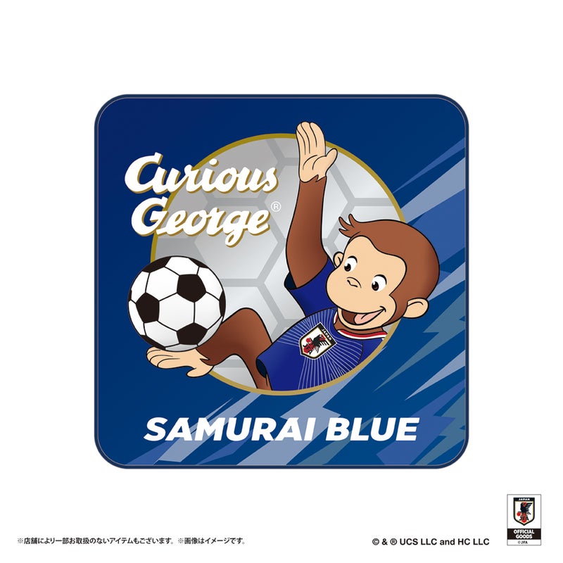 【おさるのジョージ】ハンドタオル サッカー日本代表ver.　コラボ　ハンカチ　汗拭きタオル　タオル