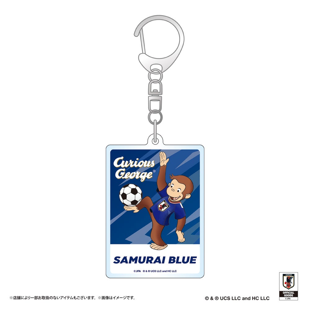おさる おさるのジョージ】アクリルキーホルダー サッカー日本代表ver