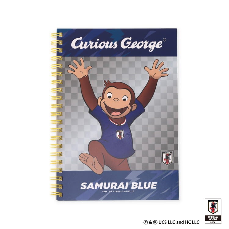 【おさるのジョージ】B6リングノート サッカー日本代表ver.　勉強ノート　メモ帳　コラボ