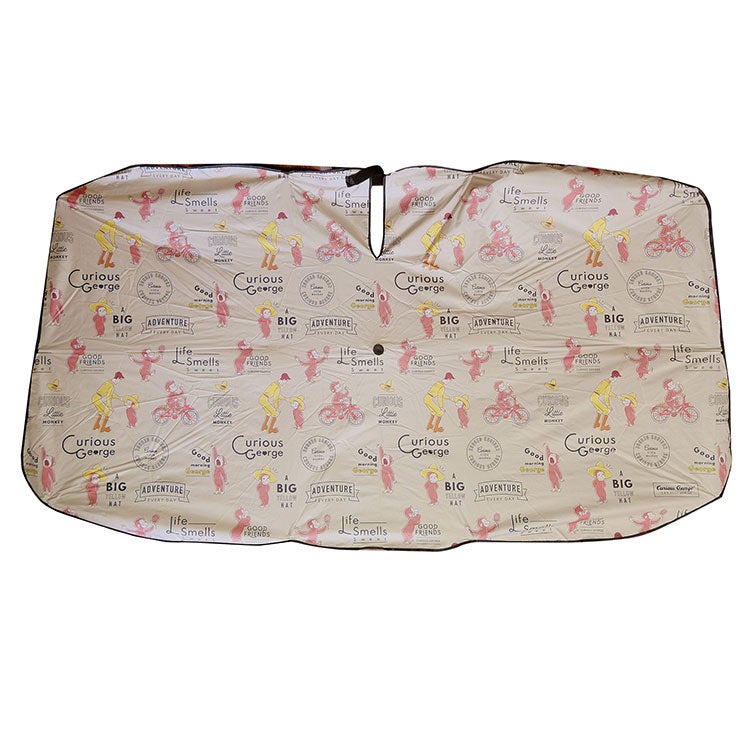 【おさるのジョージ】傘サンシェード 夏　日よけ　カー用品　折り畳みサンシェード