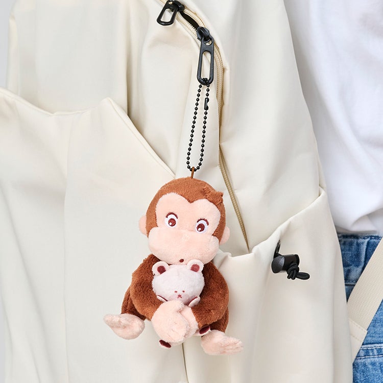 【おさるのジョージ】ジョージといっしょマスコット（ジョージとクマ）　ぬいぐるみ　キーホルダー