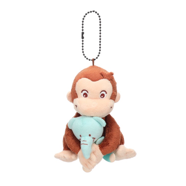 【おさるのジョージ】ジョージといっしょマスコット（ジョージとゾウ）　ぬいぐるみ　キーホルダー