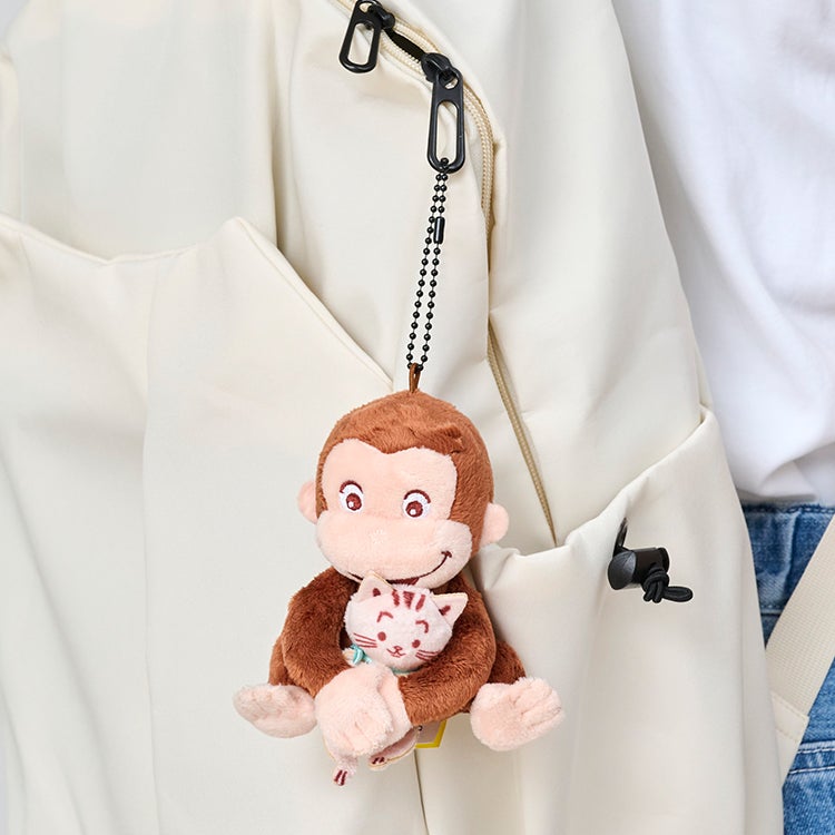 【おさるのジョージ】ジョージといっしょマスコット（ジョージとニョッキ）　ぬいぐるみ　キーホルダー