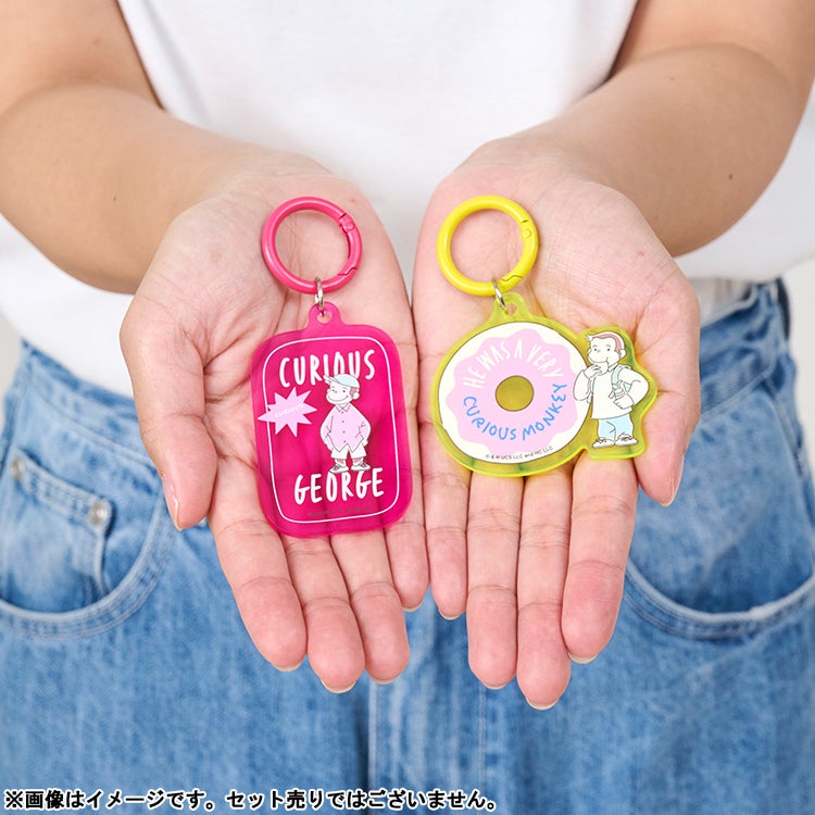  【おさるのジョージ】アクリルキーホルダー（Y2K/PK）　キーホルダー　ネオンカラー
