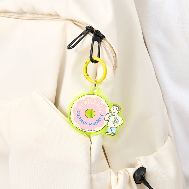 【おさるのジョージ】アクリルキーホルダー（Y2K/YE）　キーホルダー　ネオン