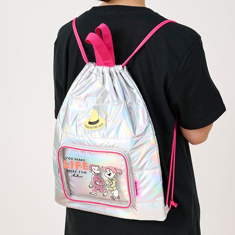 【おさるのジョージ】ナップサック（Y2K/PK）　ダンスバッグ　小学生
