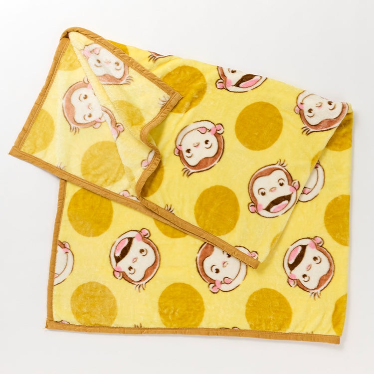 【おさるのジョージ】毛布（スマイルパターン）　毛布　寝具　ベッド　あったかグッズ　子供毛布