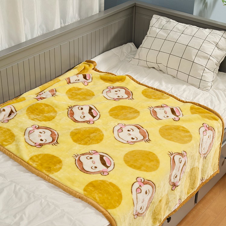 【おさるのジョージ】ハーフ毛布（スマイルパターン)　毛布　寝具　ベッド　ひざ掛け　あったかグッズ