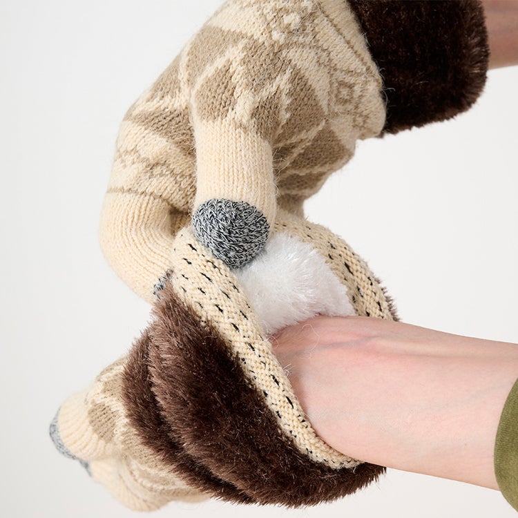 【おさるのジョージ】スマホ対応手袋（スマイル）冬物　手袋　寒さ対策　スマートフォン対応　暖かい